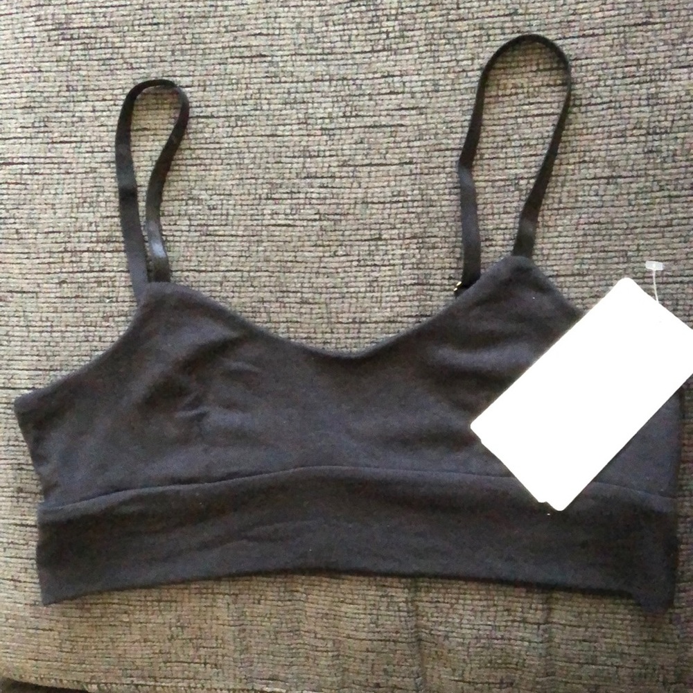 Athleta well rested rib sleep bra Womens medium black soft longline lightweight